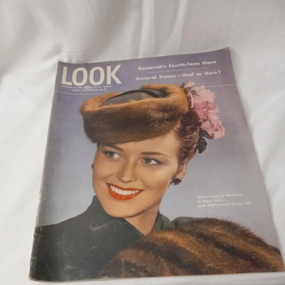 Look Magazine January 23 1945 Franklin‎ D Roosevelt General Patton Vintage WWII